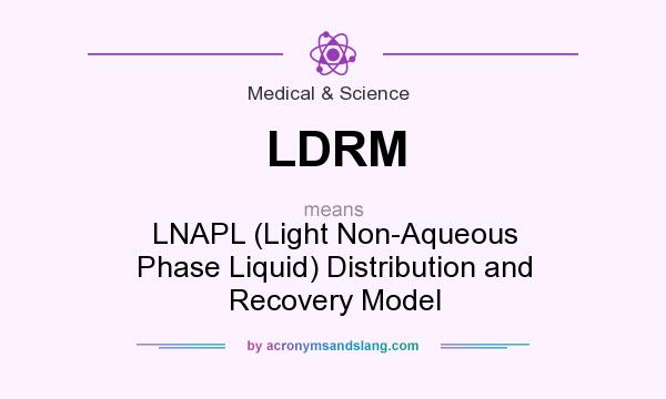 What does LDRM mean? It stands for LNAPL (Light Non-Aqueous Phase Liquid) Distribution and Recovery Model