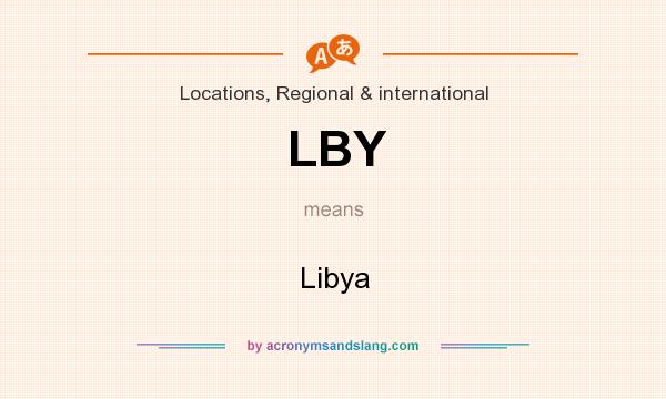 What does LBY mean? It stands for Libya