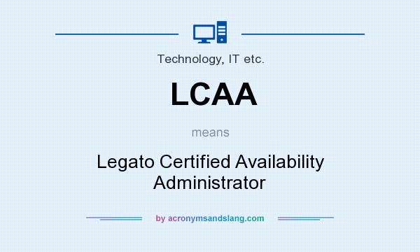 What does LCAA mean? It stands for Legato Certified Availability Administrator