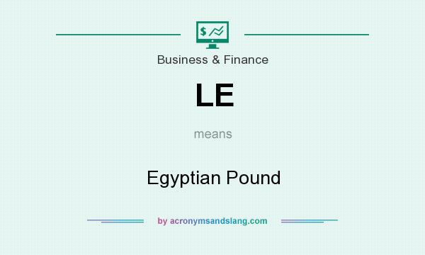 What does LE mean? It stands for Egyptian Pound