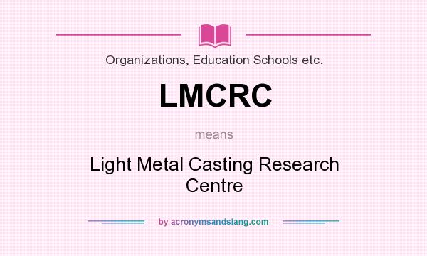 What does LMCRC mean? It stands for Light Metal Casting Research Centre