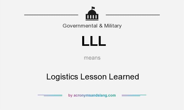 What does LLL mean? It stands for Logistics Lesson Learned