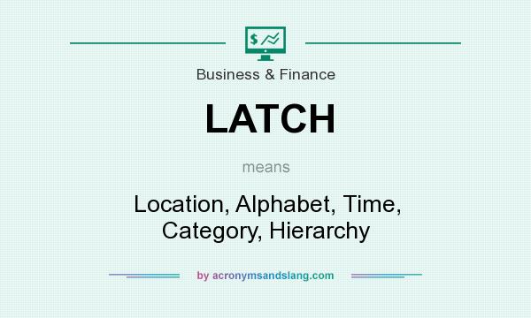 What does LATCH mean? It stands for Location, Alphabet, Time, Category, Hierarchy