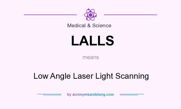 What does LALLS mean? It stands for Low Angle Laser Light Scanning
