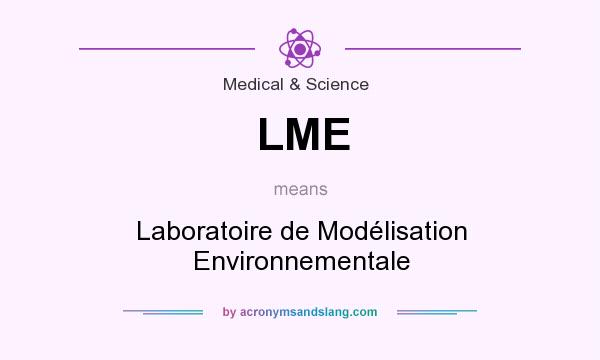 What does LME mean? It stands for Laboratoire de Modélisation Environnementale