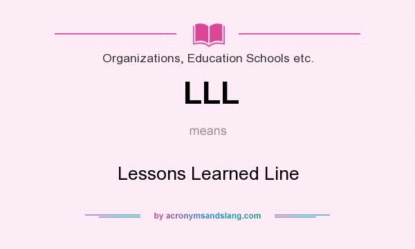 What does LLL mean? It stands for Lessons Learned Line