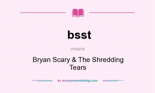 What does bsst mean? It stands for Bryan Scary & The Shredding Tears