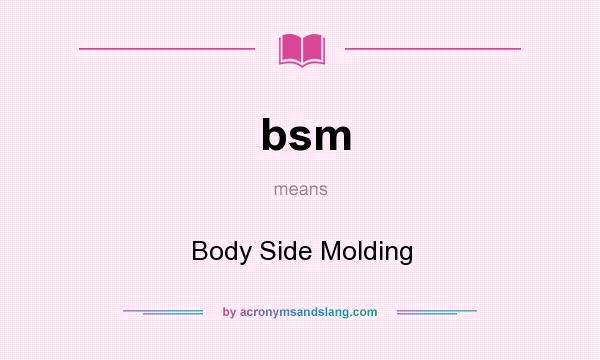 What does bsm mean? It stands for Body Side Molding