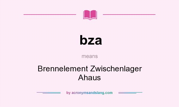 What does bza mean? It stands for Brennelement Zwischenlager Ahaus