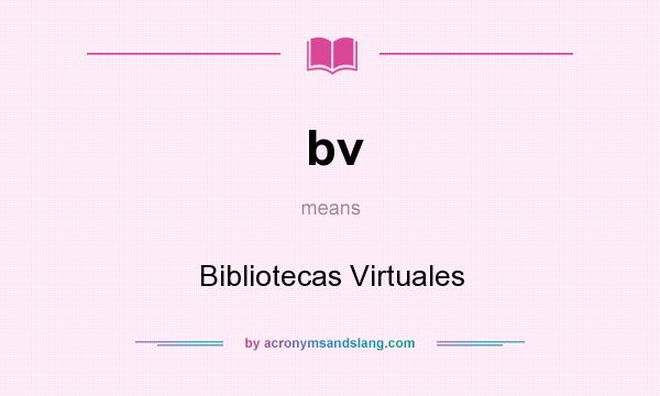 What does bv mean? It stands for Bibliotecas Virtuales