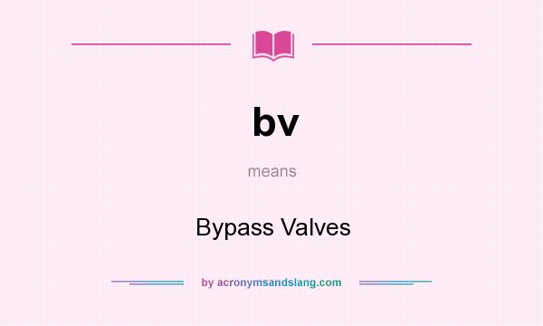 What does bv mean? It stands for Bypass Valves