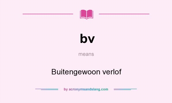 What does bv mean? It stands for Buitengewoon verlof