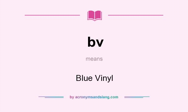 What does bv mean? It stands for Blue Vinyl