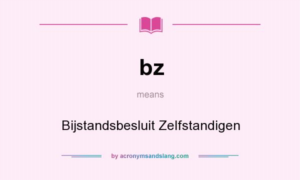 What does bz mean? It stands for Bijstandsbesluit Zelfstandigen