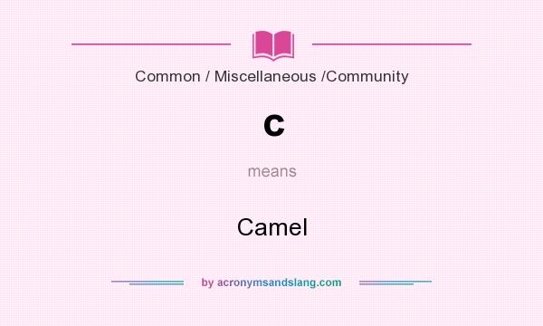 What does c mean? It stands for Camel