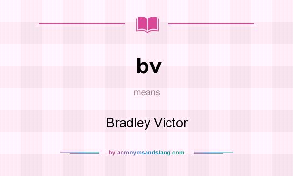 What does bv mean? It stands for Bradley Victor