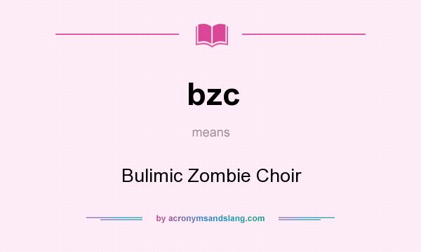 What does bzc mean? It stands for Bulimic Zombie Choir