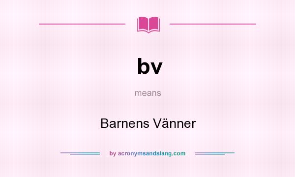 What does bv mean? It stands for Barnens Vänner