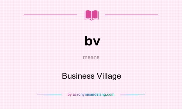 What does bv mean? It stands for Business Village