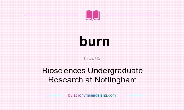 What does burn mean? It stands for Biosciences Undergraduate Research at Nottingham