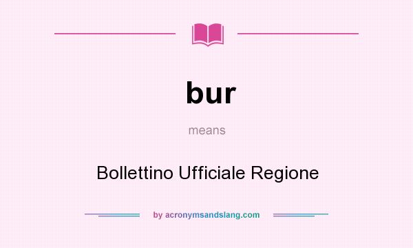 What does bur mean? It stands for Bollettino Ufficiale Regione