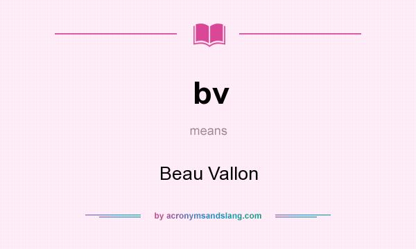 What does bv mean? It stands for Beau Vallon