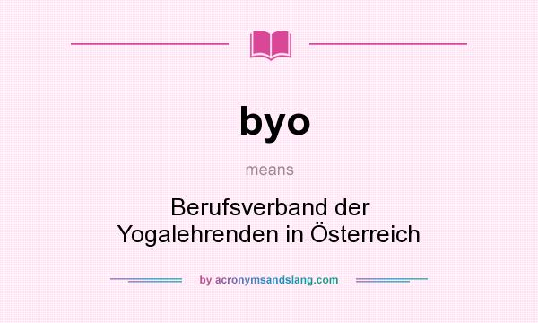 What does byo mean? It stands for Berufsverband der Yogalehrenden in Österreich