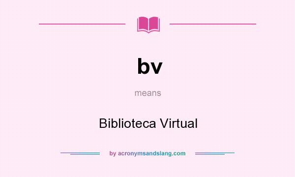 What does bv mean? It stands for Biblioteca Virtual