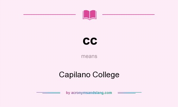 What does cc mean? It stands for Capilano College