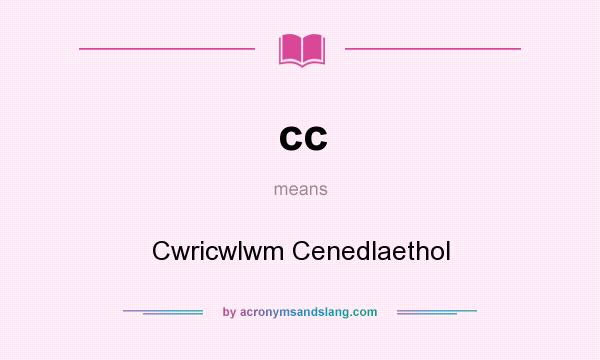 What does cc mean? It stands for Cwricwlwm Cenedlaethol