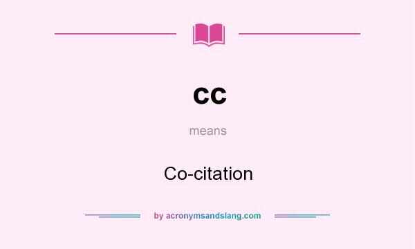 What does cc mean? It stands for Co-citation