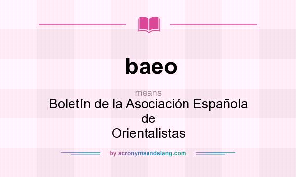 What does baeo mean? It stands for Boletín de la Asociación Española de Orientalistas