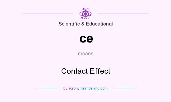 What does ce mean? It stands for Contact Effect
