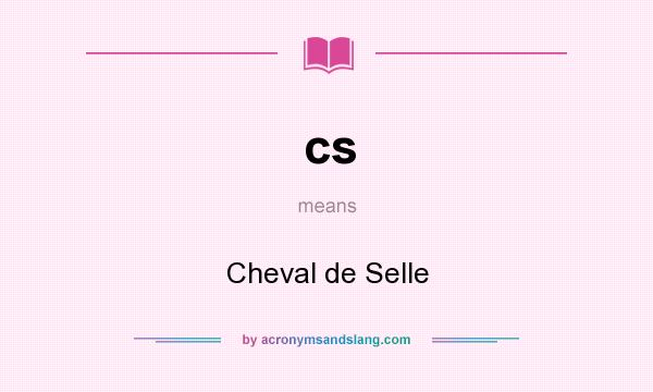 What does cs mean? It stands for Cheval de Selle