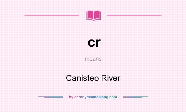 What does cr mean? It stands for Canisteo River