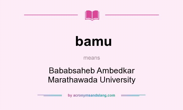 What does bamu mean? It stands for Bababsaheb Ambedkar Marathawada University