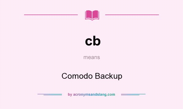 What does cb mean? It stands for Comodo Backup