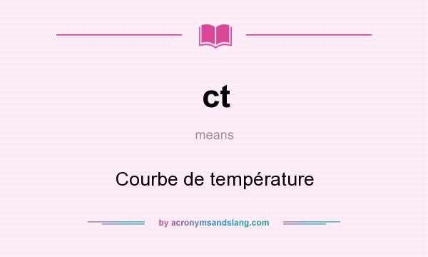 What does ct mean? It stands for Courbe de température