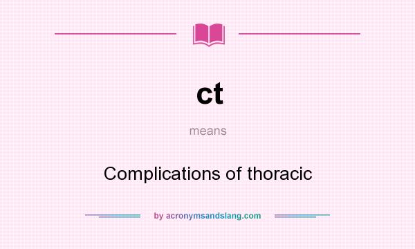 What does ct mean? It stands for Complications of thoracic