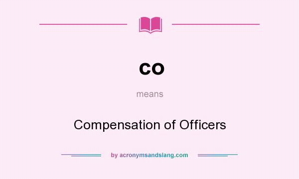 What does co mean? It stands for Compensation of Officers