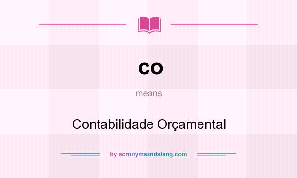 What does co mean? It stands for Contabilidade Orçamental