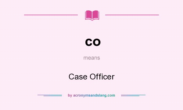 What does co mean? It stands for Case Officer