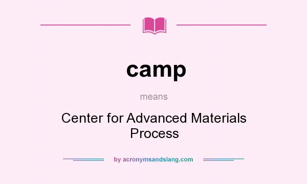 What does camp mean? It stands for Center for Advanced Materials Process
