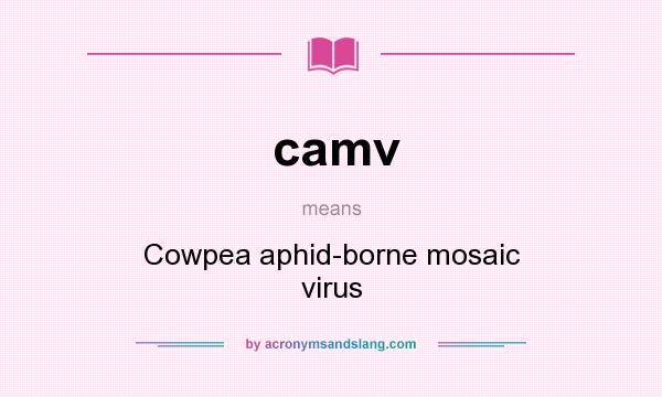 What does camv mean? It stands for Cowpea aphid-borne mosaic virus