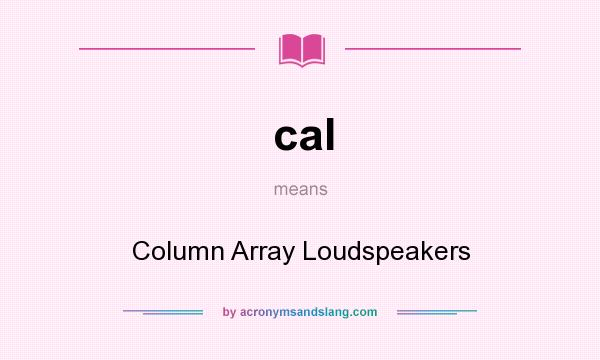 What does cal mean? It stands for Column Array Loudspeakers