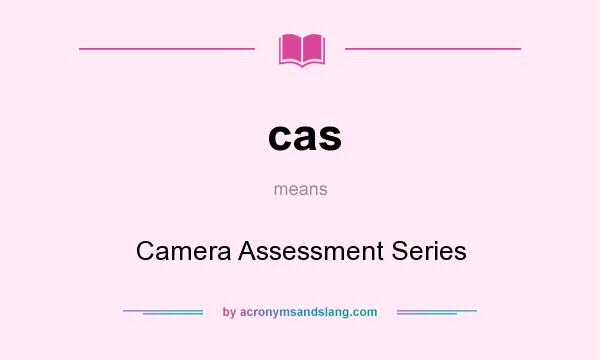 What does cas mean? It stands for Camera Assessment Series