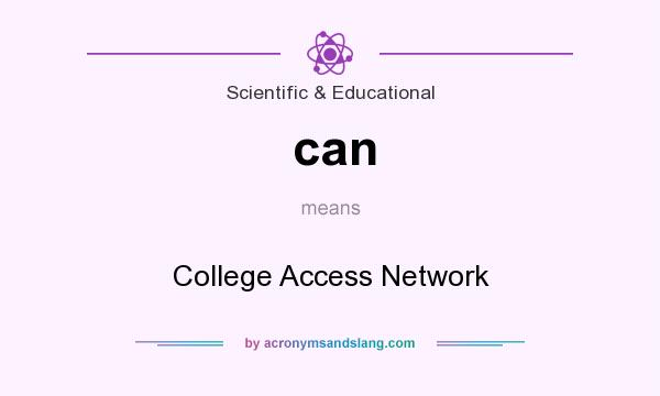 What does can mean? It stands for College Access Network