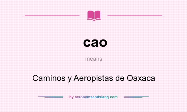 What does cao mean? It stands for Caminos y Aeropistas de Oaxaca