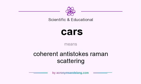 What does cars mean? It stands for coherent antistokes raman scattering
