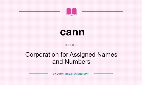 What does cann mean? It stands for Corporation for Assigned Names and Numbers
